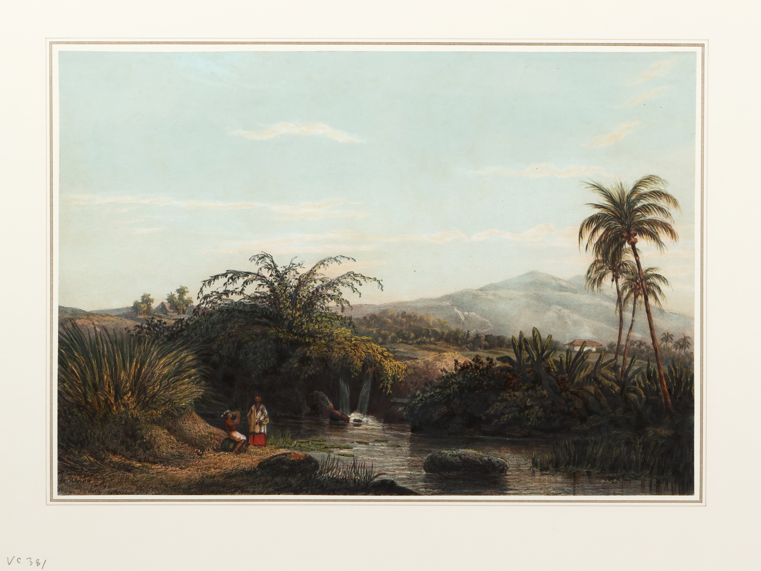 Johan Conrad Greive Jr. - Veduta di Tjileboet - Paesaggio Notturno a Sumadang - Veduta della Stra...