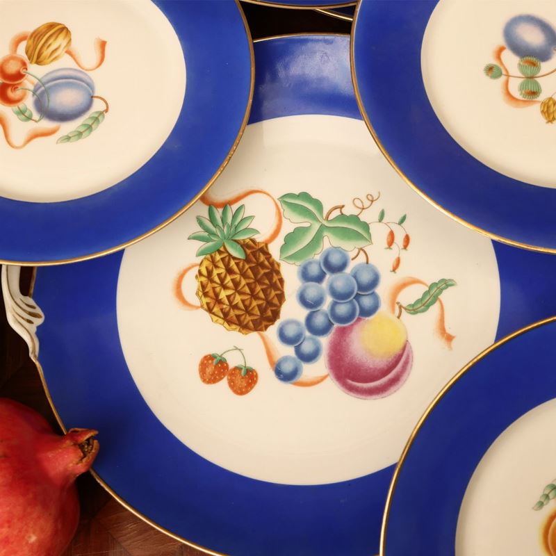 Servizio di Piatti da Frutta in Porcellana, Ginori