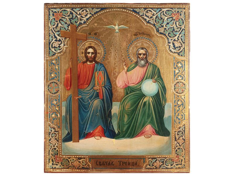 Scuola Russa - Icona Raffigurante la Santissima Trinità