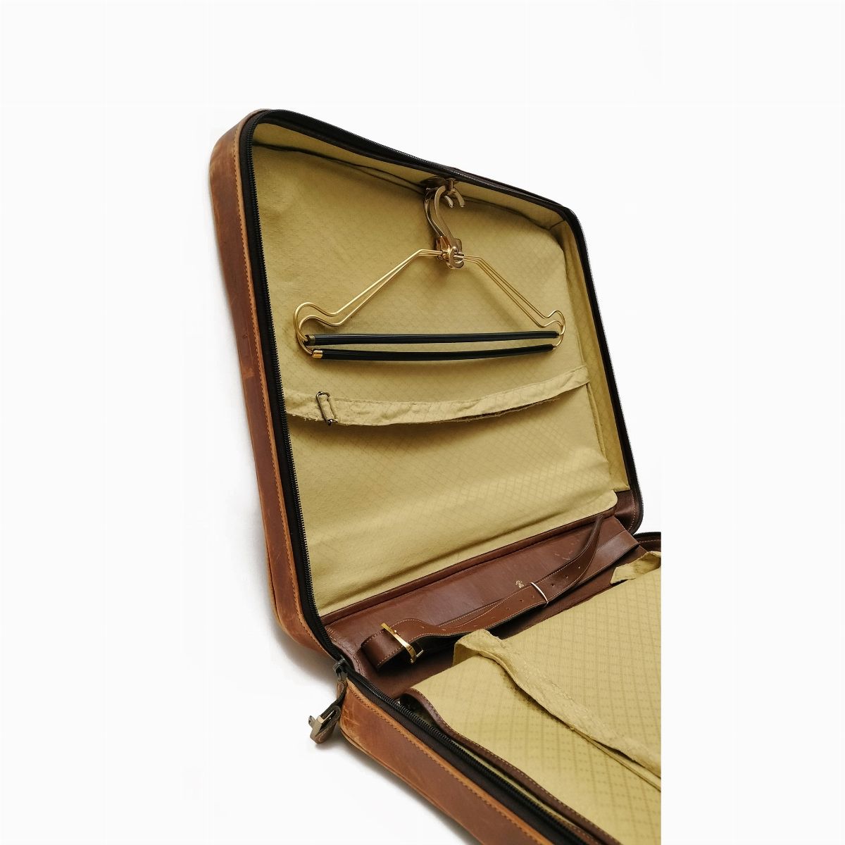 Gucci, Borsa Porta Abiti in Pelle Marrone
