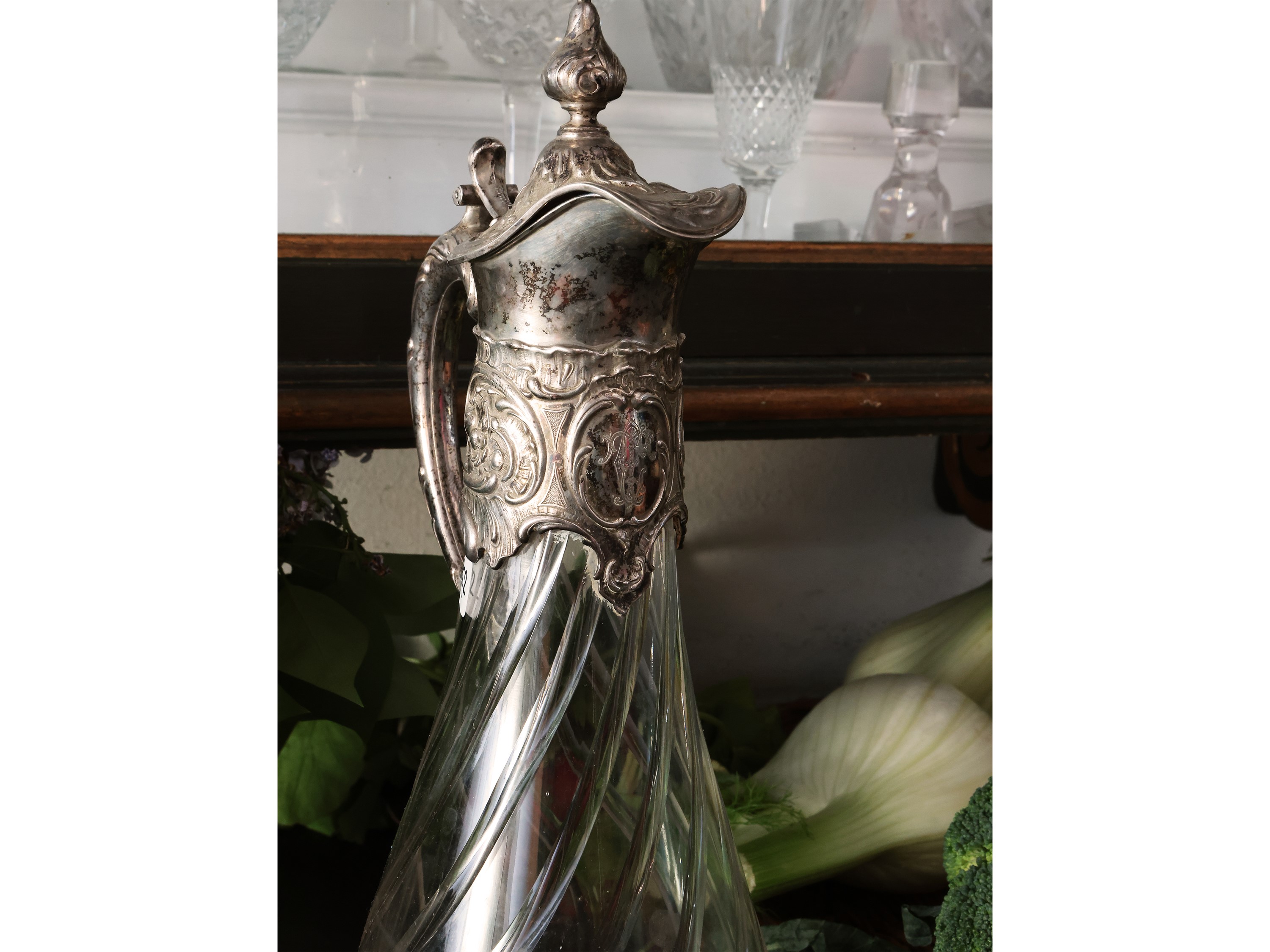 Caraffa da Vino in Cristallo e Argento