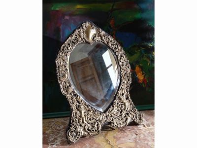 Specchio da Toilette Rivestito in Argento