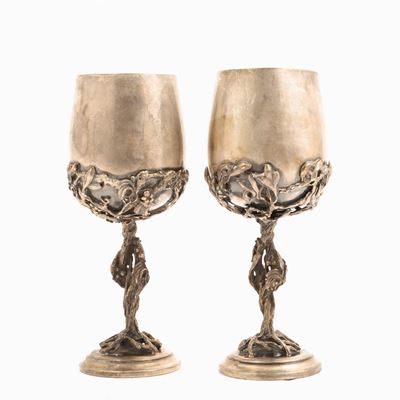 Coppia di Calici da Vino in Argento