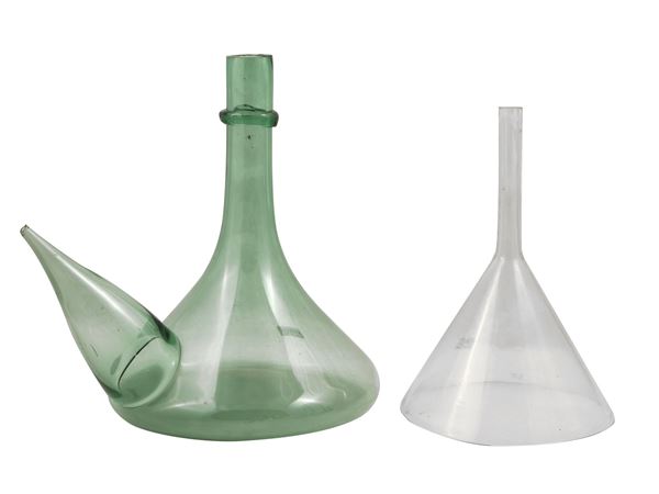 Porrone in light green blown glass  ((1915-2011))  - Auction The art of furnishing - Maison Bibelot - Casa d'Aste Firenze - Milano