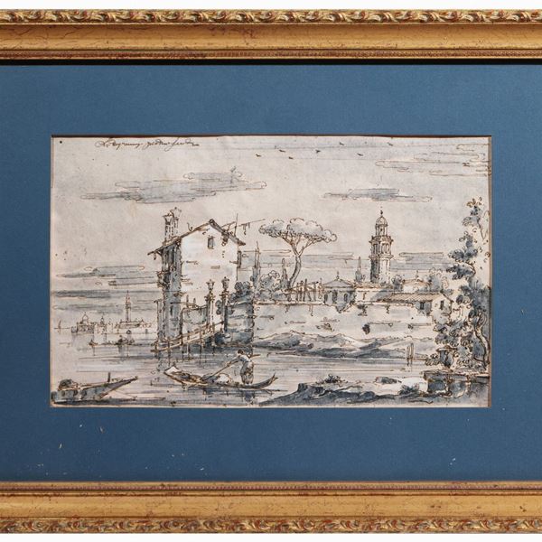 Giuseppe Latini Maesatro del Ricciolo - Landscape of the lagoon of the island of S. Lazzaro degli armeni