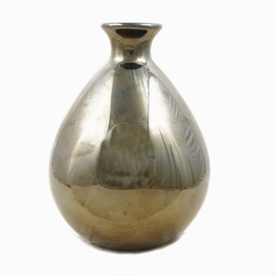 Vaso in Vetro Soffiato Color Bronzo a Lustro