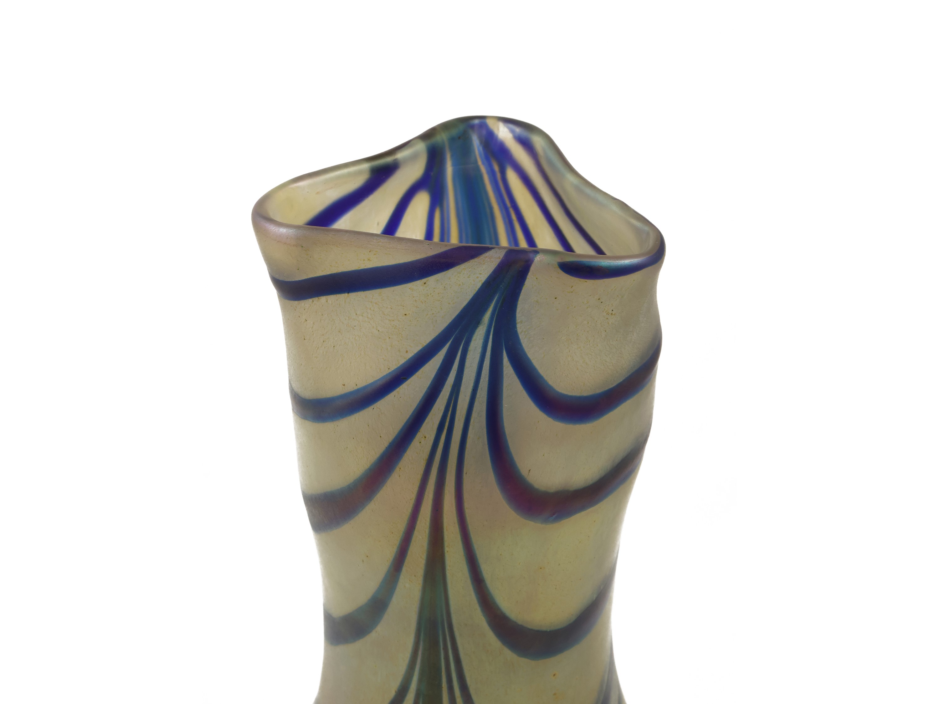 Vaso a Bulbo in Vetro Soffiato Iridescente