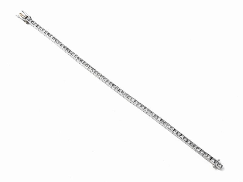 Bracciale Tennis in Oro Bianco con Diamanti