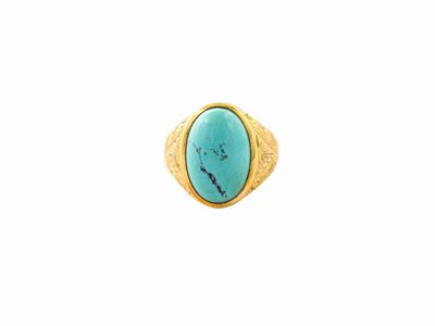 Anello in Oro Giallo con Turchese
