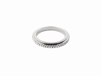 Anello Eternelle Girevole in Oro Bianco con Diamanti