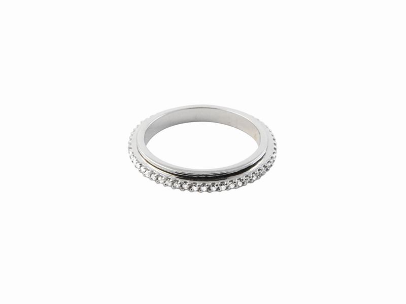 Anello Eternelle Girevole in Oro Bianco con Diamanti