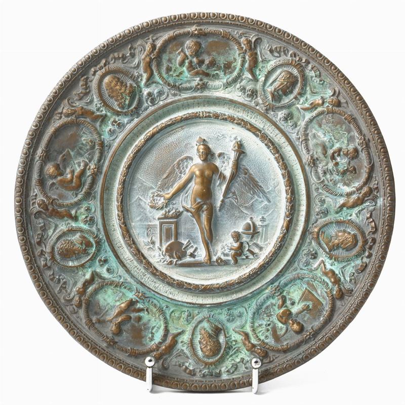 Scuola Italiana - Medaglione a Bassorilievo in Bronzo