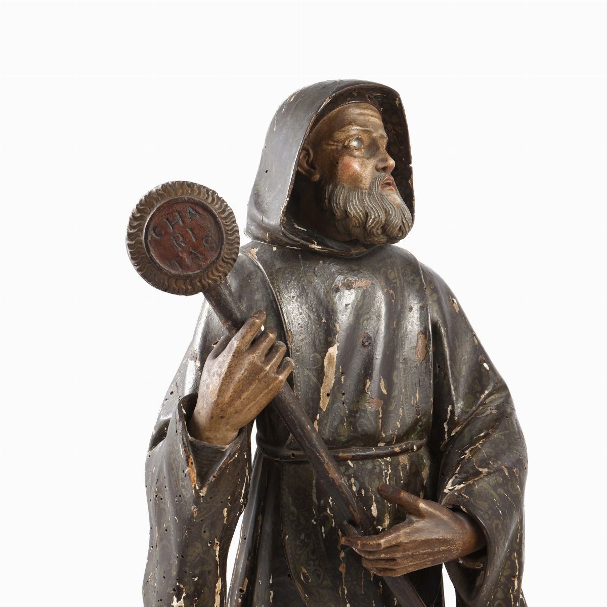 Scultura in Legno Dipinto e Laccato