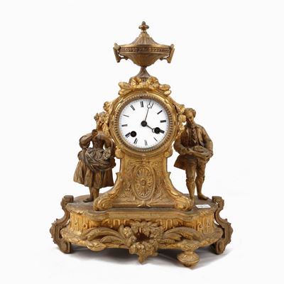 Orologio da Camino in Metallo Dorato