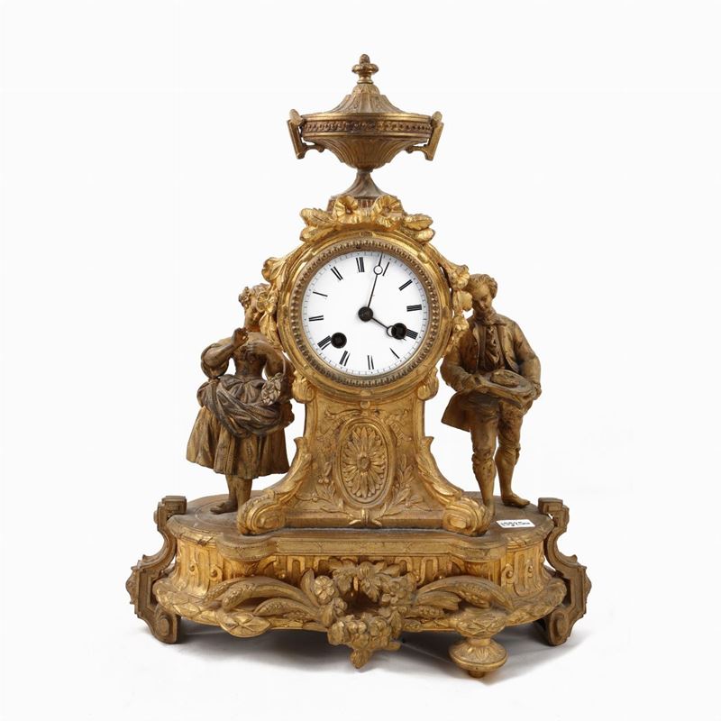 Orologio da Camino in Metallo Dorato
