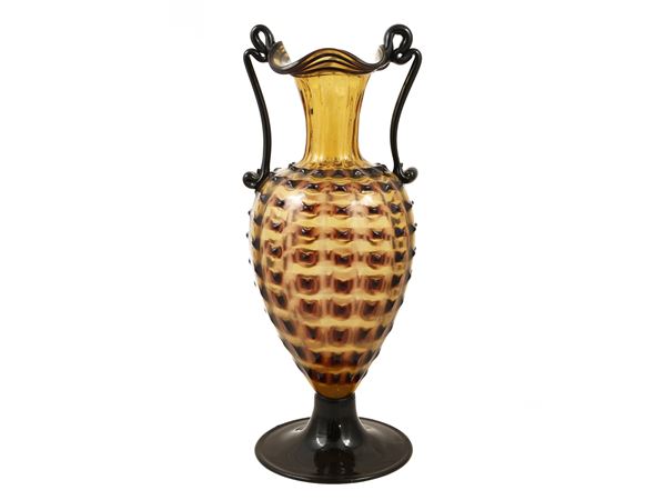 Glass amphora vase