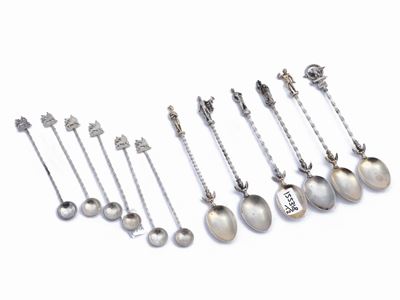 Assortimento di Cucchiaini in Argento da Collezione