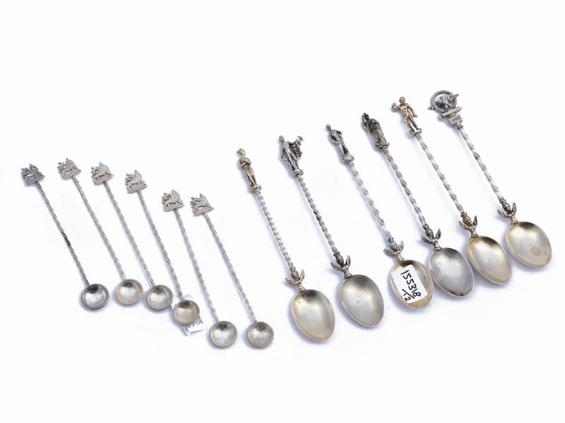 Assortimento di Cucchiaini in Argento da Collezione