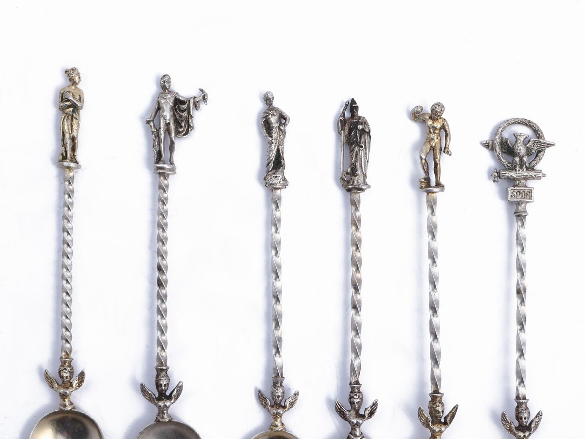 Assortimento di Cucchiaini in Argento da Collezione