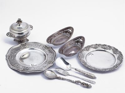 Lotto di Accessori D'epoca per la Tavola in Argento