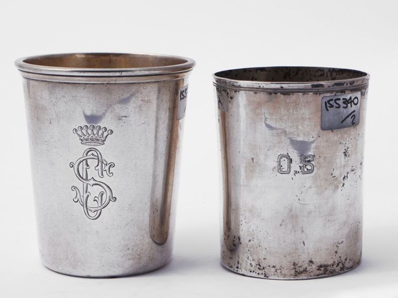 Due Bicchieri da Collezione in Argento