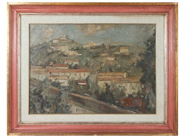 Giuseppe Manfredi : View of Montecatini Terme  - Auction The art of furnishing - Maison Bibelot - Casa d'Aste Firenze - Milano