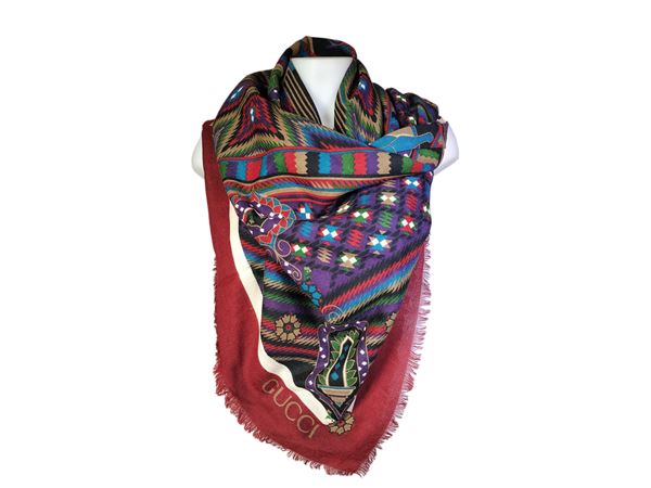 Gucci, Wool stole with ethnic motifs