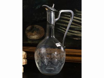 Caraffa da Vino in Argento e Cristallo