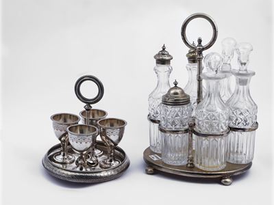 Ménagère in Metallo Argentato e Cristallo