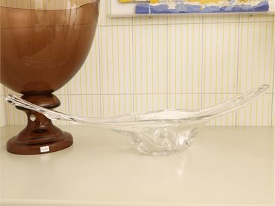 Centrotavola Scultura in Vetro Soffiato Trasparente
