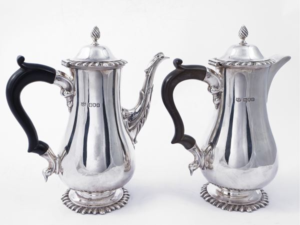 Silver set with teapot and coffeepot, London 1898
