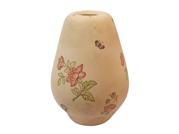 Cast molded ceramic vase, Lenci Turin, 1930s