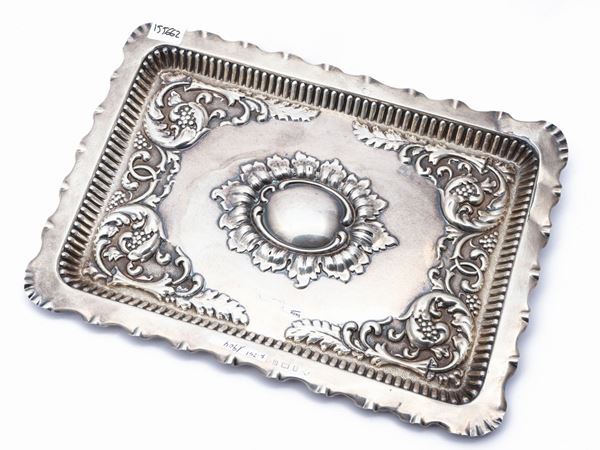 Silver mail tray, Birmingham, 1904
