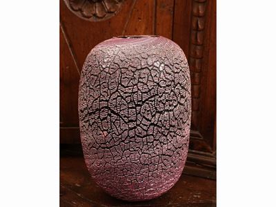 Vaso in Vetro Craquelé
