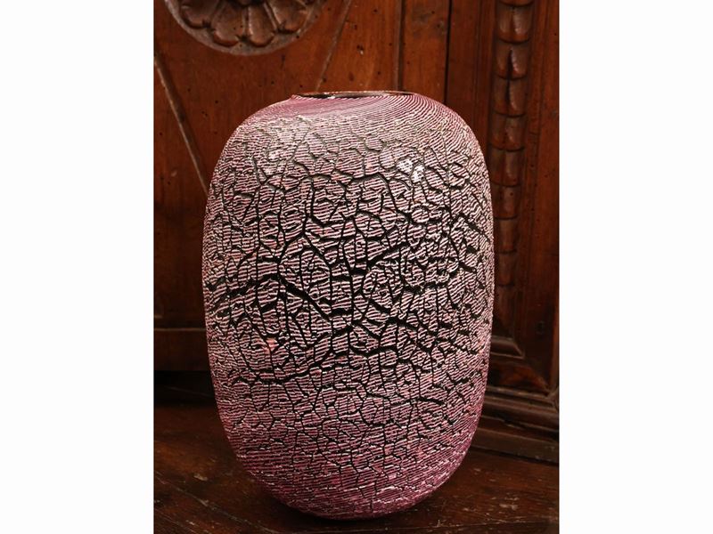 Vaso in Vetro Craquelé