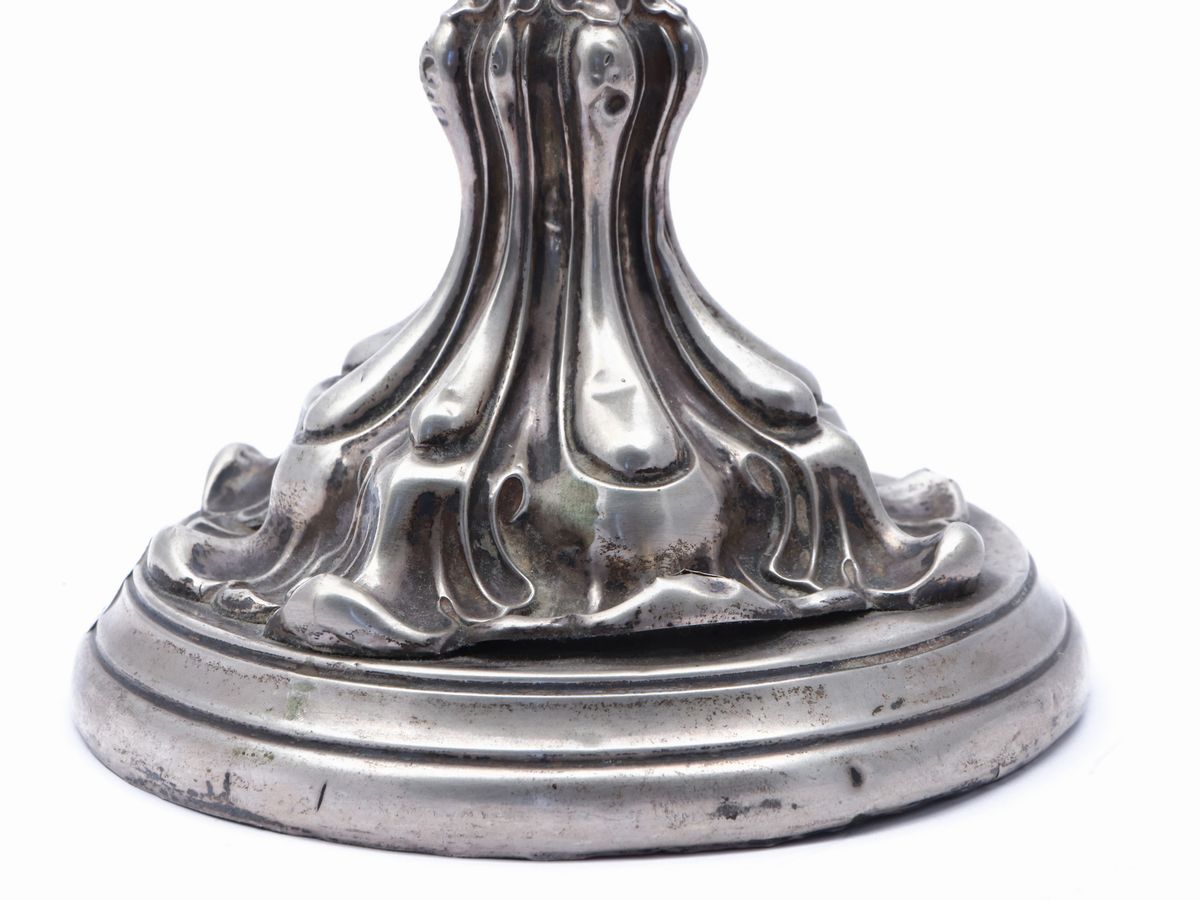 Coppia di Candelieri in Argento, Austria, XIX Secolo