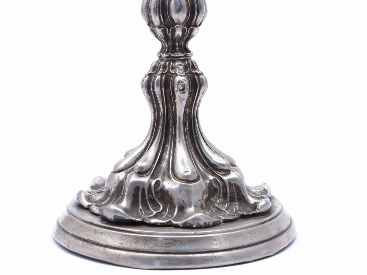 Coppia di Candelieri in Argento, Austria, XIX Secolo