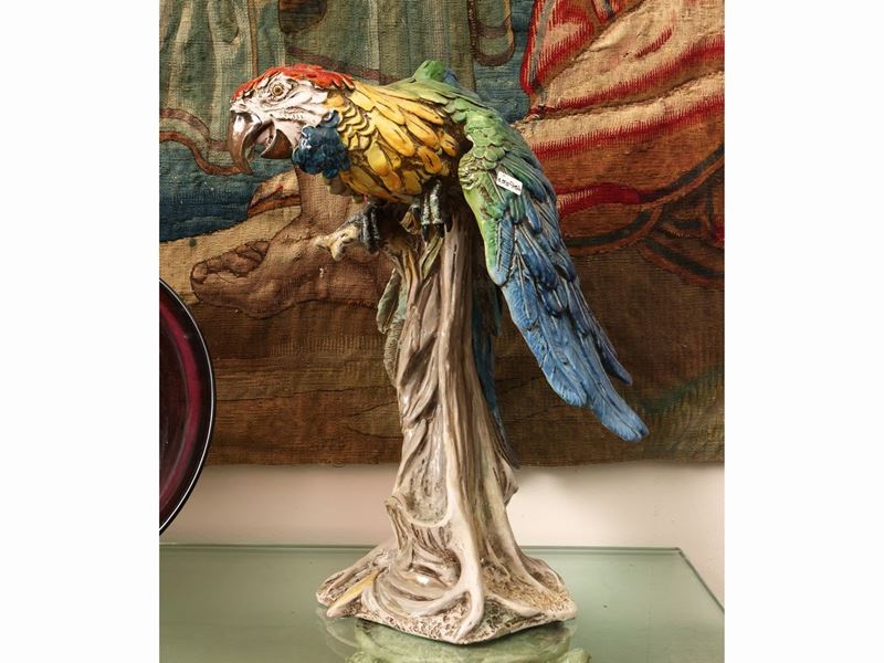 Pappagallo in Ceramica Policroma