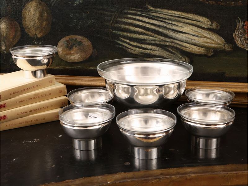 Set da Caviale in Metallo Argentato, Teghini