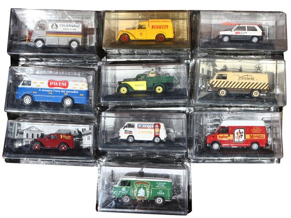 12 models of vintage advertising vehicles