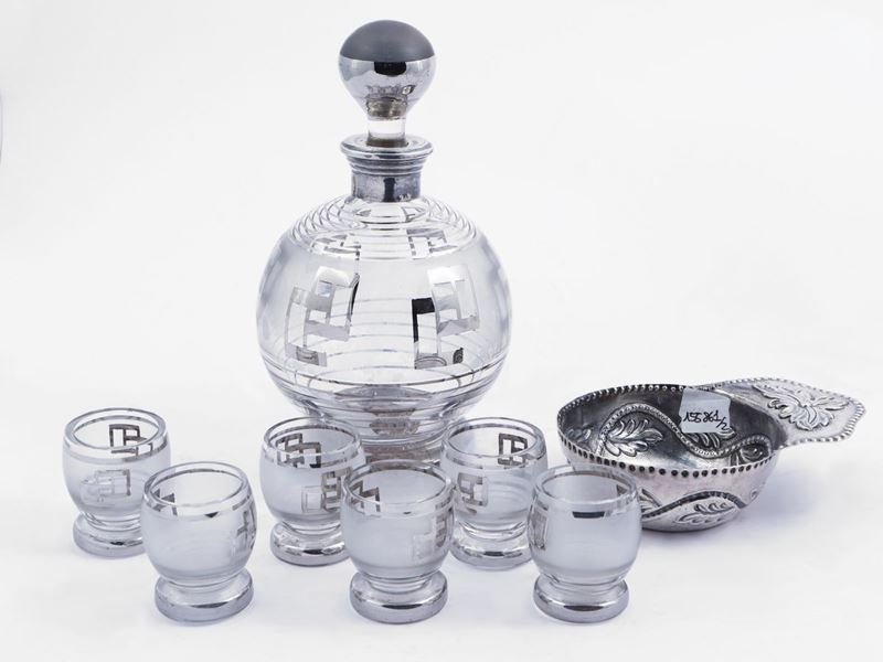 Set da Liquore in Cristallo di Gusto Art Decò