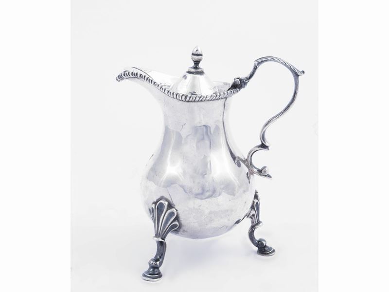 Piccola Caffettiera Solitaire in Argento, Londra 1763