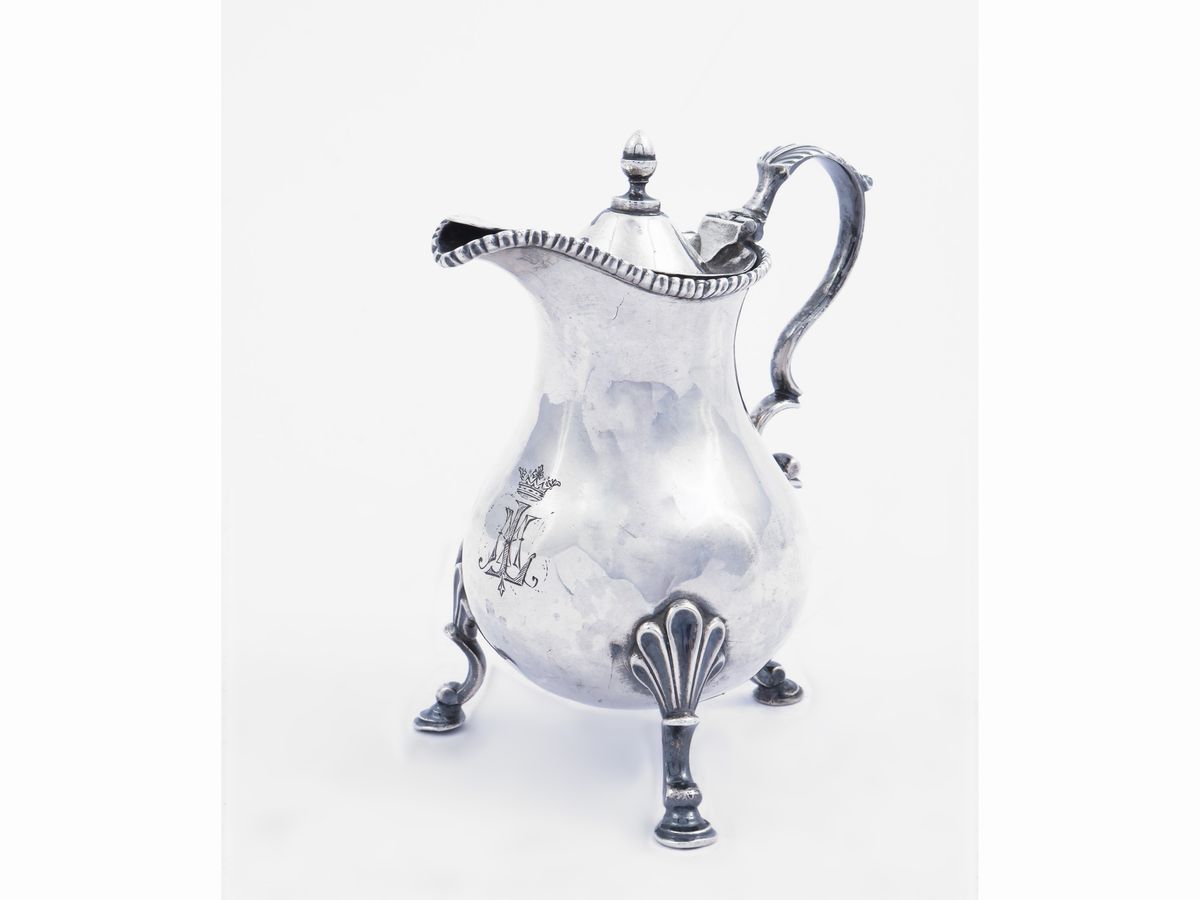 Piccola Caffettiera Solitaire in Argento, Londra 1763