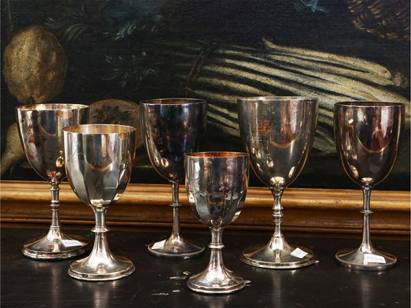Six collector's trophies in silver metal  (England, 19th/20th century)  - Auction A florentine house. Between tradition and modernity Collection, paintings and furnishing - III - - Maison Bibelot - Casa d'Aste Firenze - Milano
