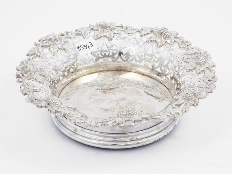 Cestino Sottobottiglia Traforato in Argento Sterling, Theodore B. Star