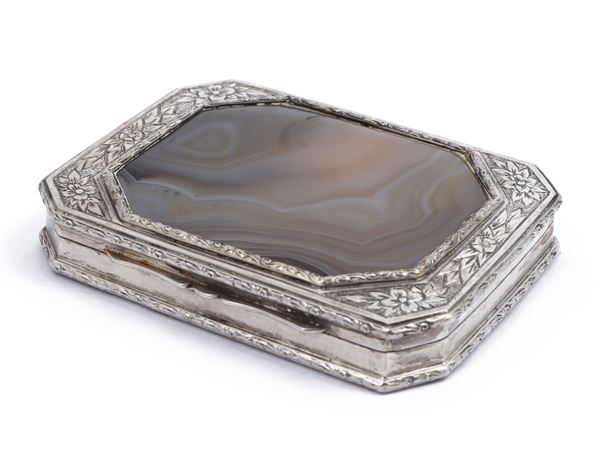 Silver and agate snuffbox  - Auction A florentine house. Between tradition and modernity Silvers - I - - Maison Bibelot - Casa d'Aste Firenze - Milano