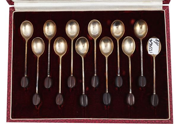 Serie di dodici cucchiaini da caffè in argento