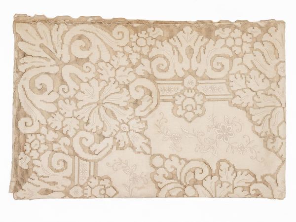 Ecru linen tablecloth