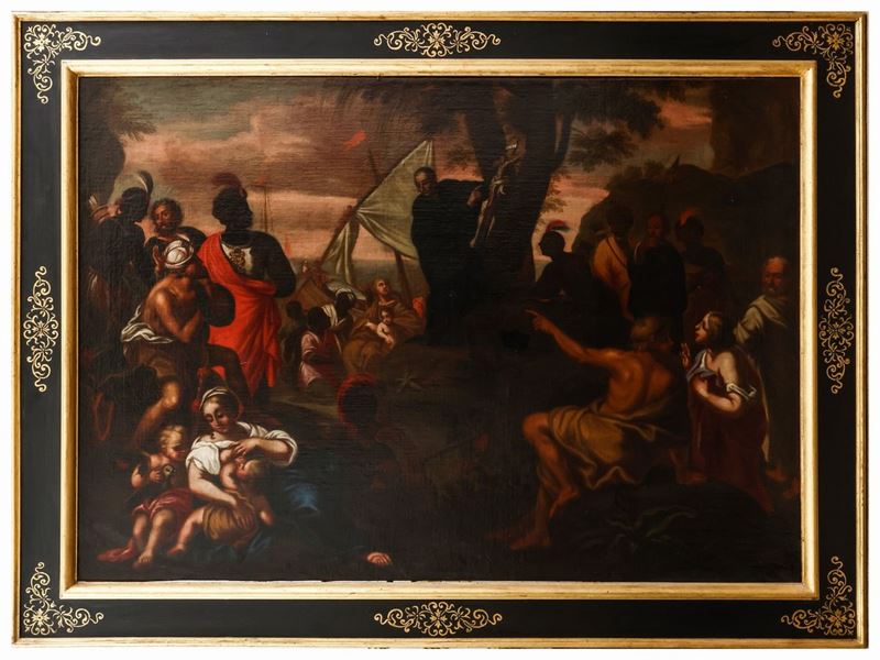 Scuola Francese del XVIII Secolo - Padri Missionari in America del Sud