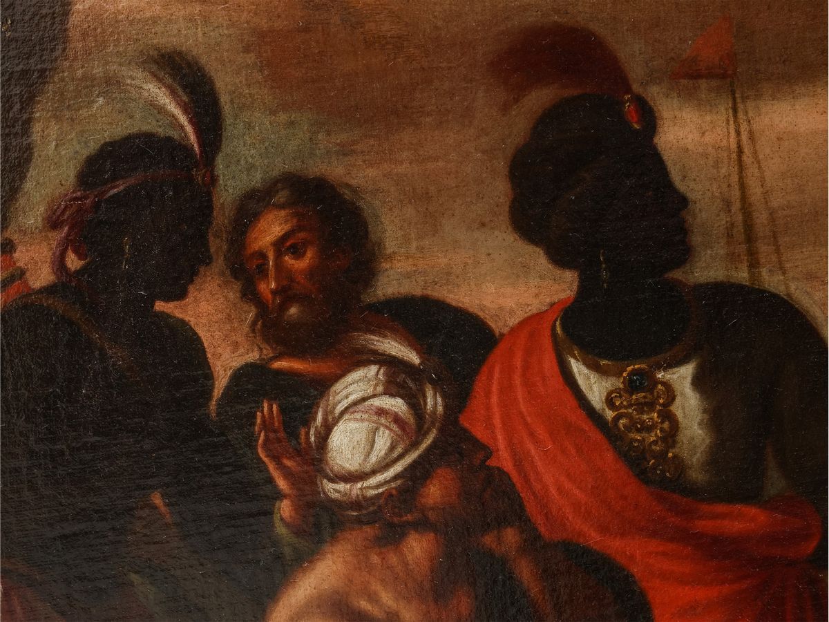Scuola Francese del XVIII Secolo - Padri Missionari in America del Sud